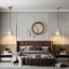 LBSQJ Modern Pendant Lights Cement White Chandelier Wooden Ceiling Lamps