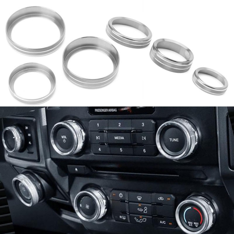 TOPKU Air Conditioner Switch Trim Cover Aluminum Center Console Knob