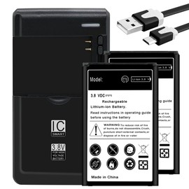 Large Power Boosting 2X 3000mAh Displaceable Standard Li_ion Battery Universal Charger USB Cable Compatible with AT&T LG K10 K425