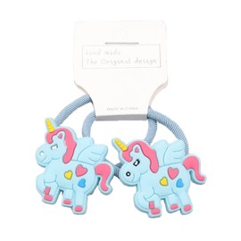 Unicorn Hair Bobbles for Little Girls (2 Pieces/1 Pair) Elastic Hair Scrunchie with Colourful Cartoon for Children - Braided Rubber Hair Accessories Girls - Unicorn Hair Ties / Ponytail Bands 2 Pieces