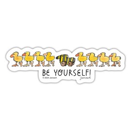 Spreadshirt Janosch Tiger Duck Be Yourself Saying Sticker, Max. 10 x 10 cm, 10 x 10 cm, Matt White