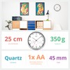 Mebus Quartz Wall Clock with Thermometer and Hygrometer Silver Frame