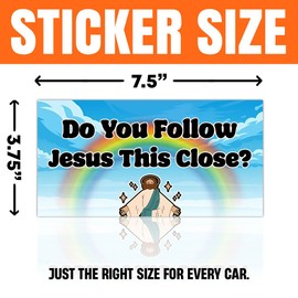 MAIANEY [7.5"x3.75"] 3 Pcs Do You Follow Jesus This Close Bumper Sticker Funny Car Stickers Jesus Tailgate Bumper Stickers Gen Z Meme Driving Safety Stickers Gifts Decorations Truck Automobile Vehicle