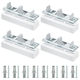 4 Pack Sliding Closet Door Floor Guides with Carpet Risers, Adjustable Sliding Closet Door Guide Fit 3/4'' to 1-3/8'' Thick Doors, White and Metallic