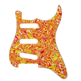 Guitar Anatomy Colourful Strat Stratocaster Electric Guitar Pickguard Scratch Plates to Fit Fender USA MEX - Yellow And Pink Abstract