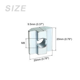 METALLIXITY Slide in T-Nut (M8 Thread) 4pcs, Carbon Steel T-Slot Nut Fastener for 4040 Series Aluminum Extrusion Profile