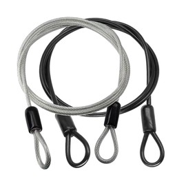 WeddHuis Pack of 2 Wire Rope with Eyelets, Steel Cable with Eyelets, Strong Loop Cable, Anti-Theft, Rope Lock, Stainless Steel Cable Lock, Rustproof, for Garden Furniture, Patio Furniture, Bicycle