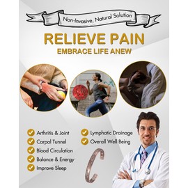 Feraco Feraco Copper Bracelet for Women, Ultra Strength Magnetic Bracelets, 99.99% Pure Copper Cuff Bangle with 3500 Gauss Neodymium Magnets, Adjustable, Vintage Flower Collection