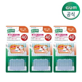 Sunstar Gum GUM Gum Dental Portable Disposable Interdental Brush Soft Soft Pick M (40p) 3pcs / 선스타검  GUM 검 치과 휴대 1회용 치간칫솔 부드러운 소프트픽 M(40p) 3개