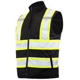 JORESTECH Safety Vest with Two-Tone Reflective X Strips On The Back, Reversible, Wind Resistant,Waterproof, and Insulated