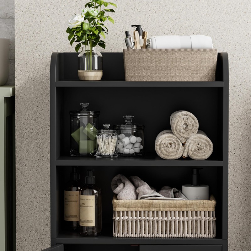 Homhedy Small Bathroom Storage Cabinet, Freestanding Toilet Paper Storage with