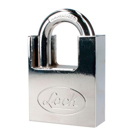 Urrea Lock L22A50DCSB Candado de Acero Antipalanca, Llave de Discos, Cromo Satinado, 50 mm