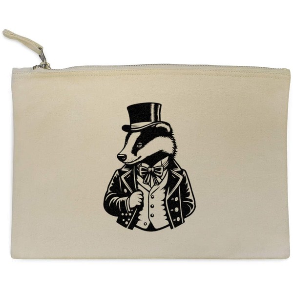 'Aristocratic Badger' Canvas Clutch Bag/Accessory Case (CL00041817)