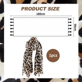1 Piece Leopard Print Scarf, Warm Scarf, Retro Women'S Scarf, Soft And Thin Scarf, Fashionable Shawl
