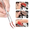 Bestgle 6 Pieces Rubber Tipped Tweezers, Stainless Steel Rubber Coated