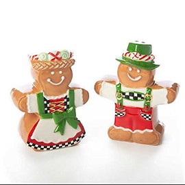 MacKenzie-Childs Ceramic Candy Cottage Gingerbread Salt & Pepper Set