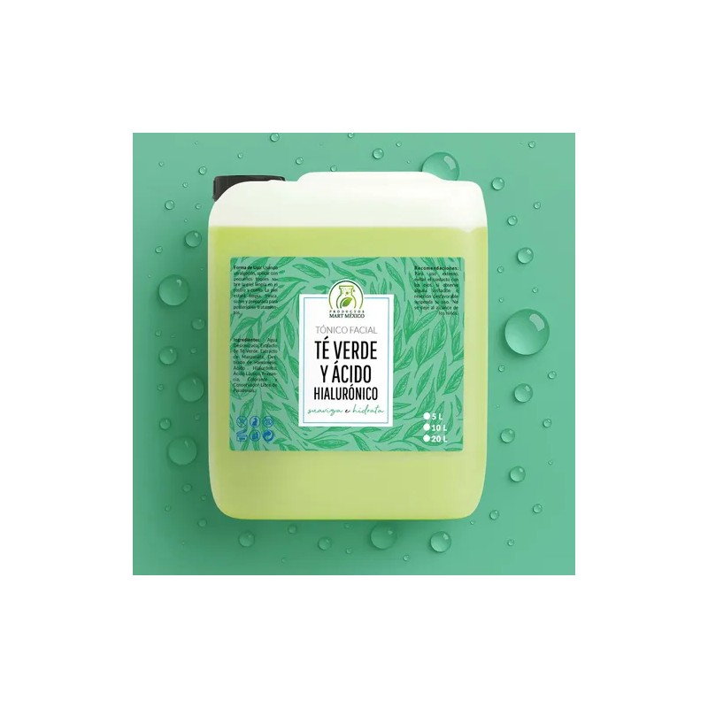 Tónico Facial De Té Verde & Ácido Hialurónico 5 Lts