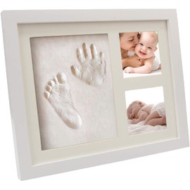Discoball Baby Handprint Kit and Footprint Picture Frame Clay Kit, Hand and Foot Prints Casting Keepsake Baby Gift