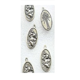 Fashion Jewelry ST CHRISTOPHER  PROTECT pendant German Silver 22" Snake Necklace Italy Women Men