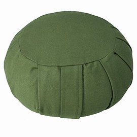 YogaAccessories Round Cotton Zafu Meditation Cushion - Sage