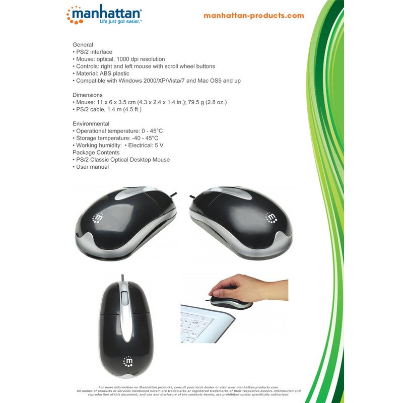 MANHATTAN Classic Optical Desktop Mouse (177009)