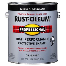 RUST-OLEUM 242253 Professional Gallon Black Gloss Finish, 1 Gallon (Pack of 1)