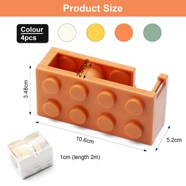 4 Stück Klebebandabroller, Abroller klebeband, Kinder Klebeband Tischabroller, Klebestreifen abroller, Tesafilm abroller, Tesa abroller Zum Schnellen Schneiden Von Klebeband,Büro, Schule, Blumenläden