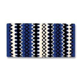 Mayatex 1441-6 Arroyo Seco 38X34 New Zealand Wool Saddle Blanket Royal Blue/Cream/Black 38in x 34in