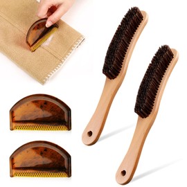 4 PCS Clothes Brush, Wooden Lint Brush Reusable Cashmere Comb Clothes Brush Fluff Remover for Pet Hair Wool Pilling Comb for Suits Wool Velvet Suede Hat Sofa