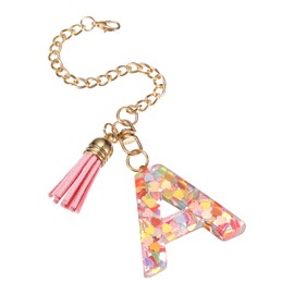 QUARKZMAN Letter A Cup Chain, Key Chain, Initial Letter Pendant Decoration Handle Chain, Cute Decor Accessories (Letter-A, Heart-shaped)