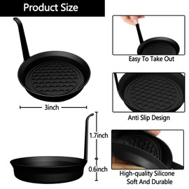 Long Tail Car Cup Holder Coaster, Silicone Cup Holder Insert, Universal Non-Slip Cup Holders, Car Accessories Interior for Women and Man Interior Sets 4 Pack Black (1 Long Tail)