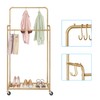 Simple Trending Double Rod Clothes Garment Rack, Heavy Duty Clothing
