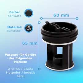 VIOKS Lint Sieve Filter Lint Filter Insert Replacement for Indesit C00045027 Filter Lint Filter Insert Drain Pump Washing Machine Washer Dryer by Smeg 768450384 Fagor LA0934800 Brandt 55X9914