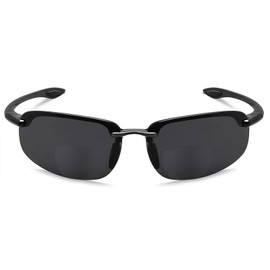 MAXJULI - anteojos de sol polarizadas de lectura bifocales para hombres y mujeres, lectores, deportes, protección UV 8001, Negro/Gris-2.5, L