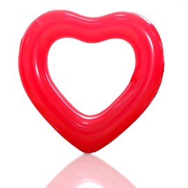 Swimming Ring for Adults, Red Love Swimming Hoop Inflatable Water Play Ring 90 cm, Thick PVC Pool Inflatable Swimming Ring for Women Girls Summer Swimming Pool Water Outdoor Toy Party Accessories
