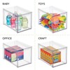 mDesign Plastic Stackable Closet Storage Organizer Bins with Pull Out