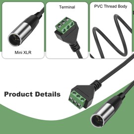 XMSJSIY Mini XLR to Screw Terminal Block Adapter Audio Microphone Cable Mini XLR 3-Pin to 3-Pole Solderless Terminal Breakout Board Adapter for Speakers Microphone Mixing Amplifier (Male)