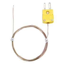 sourcing map K Type Thermocouple Mini Connector Temperature Probe Sensor, 5ft Measure Range -50C-482C for Thermometer, 0.8mm OD Wire