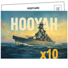 Healthy Surplus Navy Military Postcard - Large 5x7 - Ultra Premium Quality - 10 Pack (Hooya)