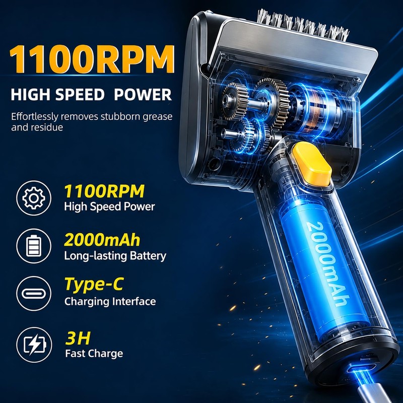 Electric Grill Brush,Grill Brush for Outdoor Grill,Grill Cleaner