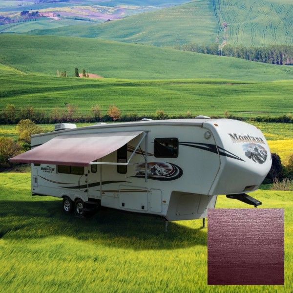 RecPro RV Awning Fabric 17 Feet Width Burgundy Pop Up