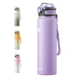 Enerbone 32 oz Insulated Water Bottle, Stainless Steel Bottle with Carrying Strap, Double-Wall Vacuum Insulation Design, Leakproof Sports Bottle with Straw, Keep Drinks Cold or Hot for Hours