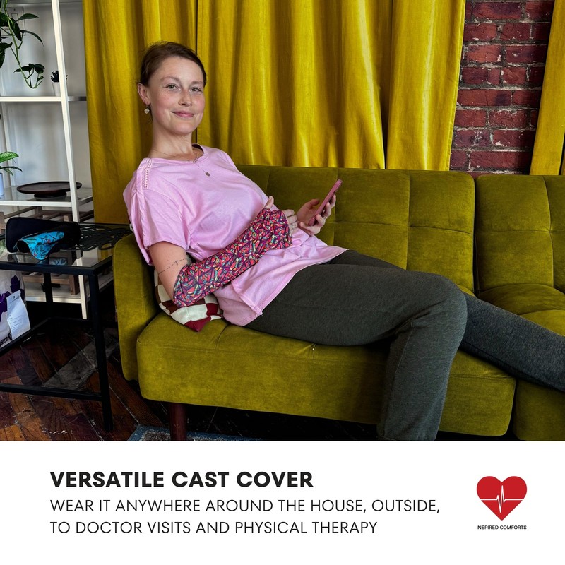 Inspired Comforts Reversible Arm Cast Cover - Washable, Stylish, Elastic