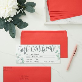 100 Pack #10 Red Envelopes with Square Flap for Mailing Letters, Invitations (4 1/8 x 9 1/2 In)