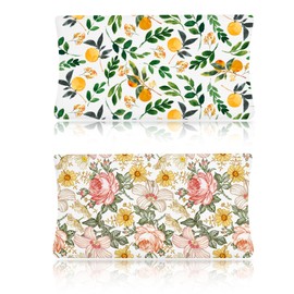 Petyoung Baby-Wickelunterlage, Blumenmuster, mit Gummiband, Matratzenschoner, Wickeltischbezug, Wickelunterlage, 81 x 40 cm, 2 Stück