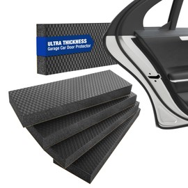 WORKPRO Garage Wall Protector, 4 Pack Garage Car Door Protector with 1.18” Ultra Thickness and Mesh Fabric Adhesive, Resilient NBR Foam Car Door Bumper Guards for Collision Protection