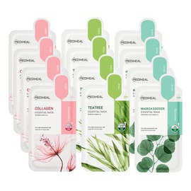Mediheal Mascarilla Facial Essential Hero(12 Unidades)(Colágeno Árbol De Té Madecassoside) Mascarilla Facial Coreana Para El Cuidado De La Piel...    