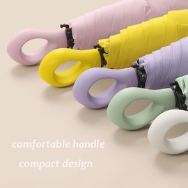 WULUN Mini Parasol Foldable UV Protection Compact Portable Umbrella Multiple Colors, Dark pink