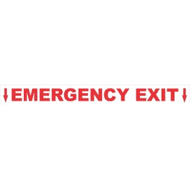 StickerTalk Emergency Exit Vinyl Sticker, 14 inches by 1.5 inches