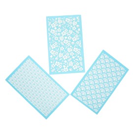CORHAD 3sheets Polymer Clay Templates Silk Screen Stencils Mesh Transfer for Crafting Stencil for Polymer Clay